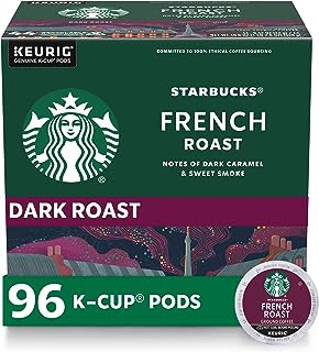 Starbucks K-Cup Coffee Pods, Dark Roast Coffee, French Roast for Keurig Brewers, 100% Arabica, 4 boxes (96 pods total)