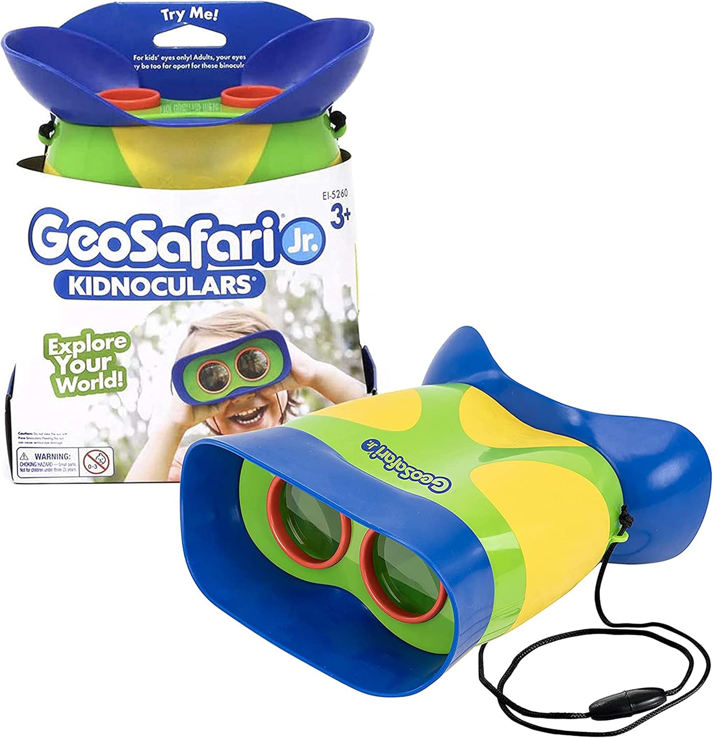Learning Resources GeoSafari Jr. Kidnoculars, Binoculars for Toddlers & Kids, Gift for Toddlers, Camping for Kids, Spy Gift, Ages 3+