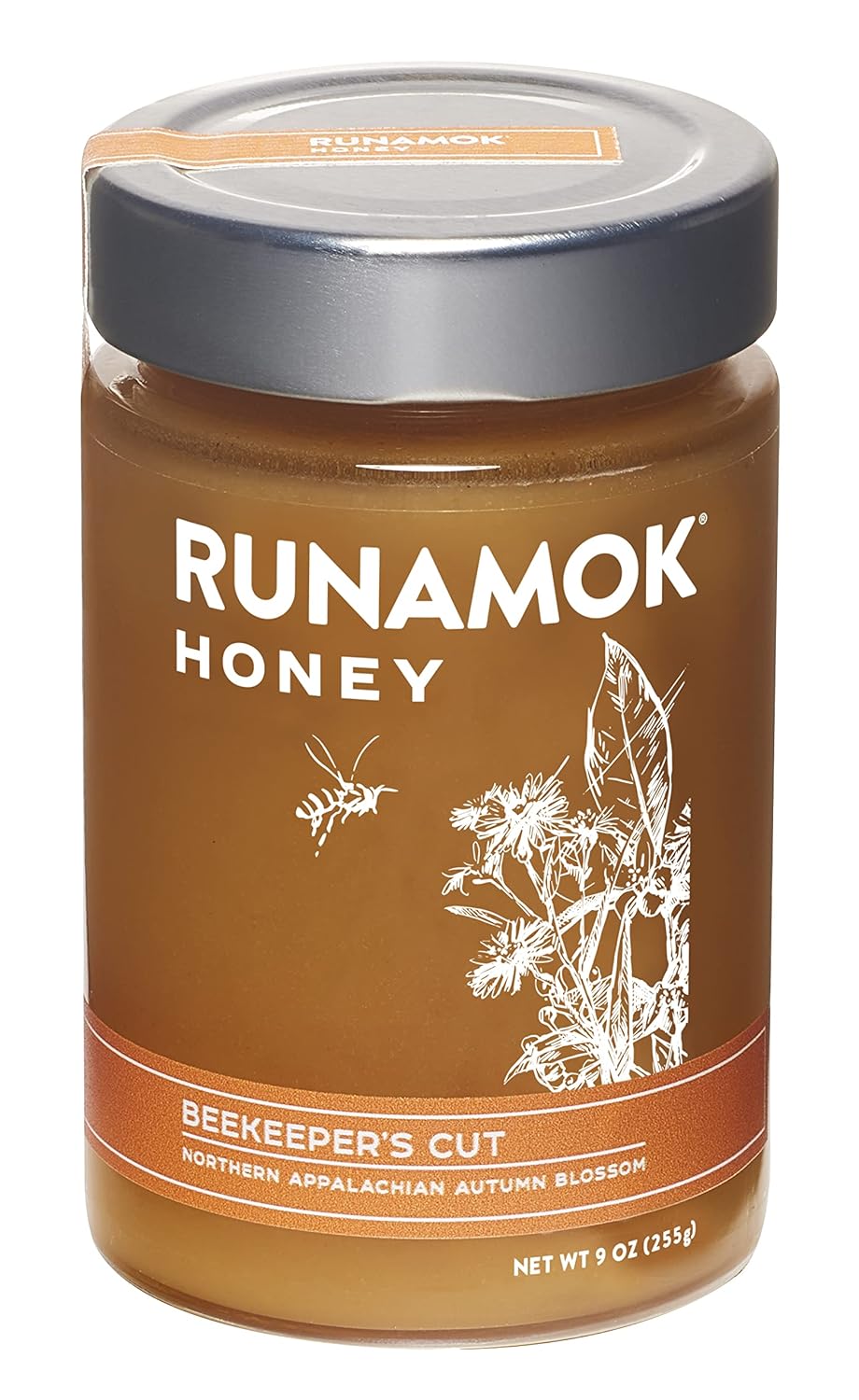 Runamok Beekeeper's Cut, Autumn Blossom Honey | Authentic & Pure Raw Honey | Gluten Free & Natural Sweetener | 9oz