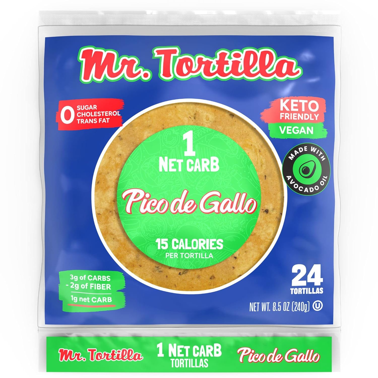 Mr. Tortilla 1 Net Carb Tortillas (Pico de Gallo, 24 Count (Pack of 1))