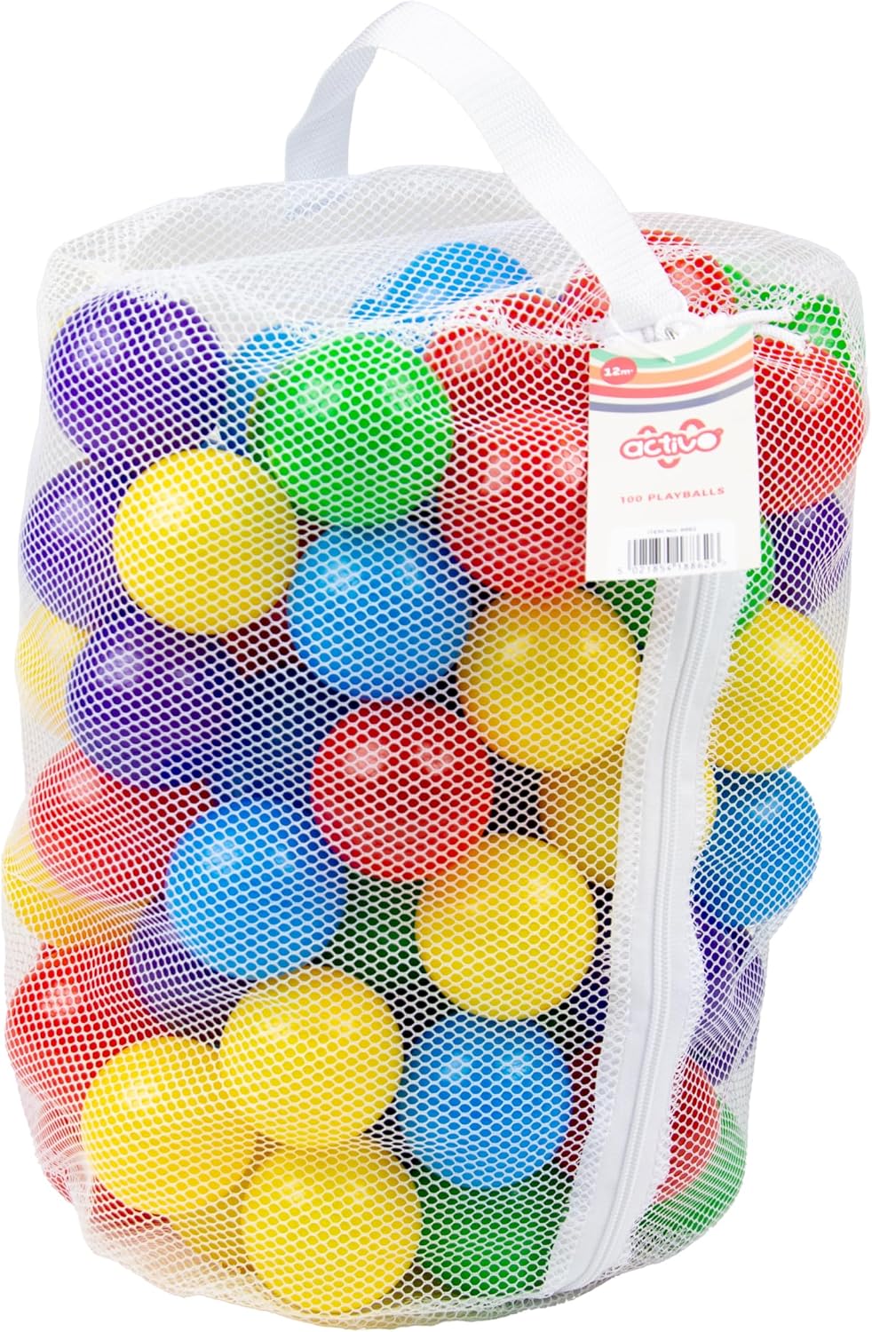Activo 100 Ball Pit Play Balls, 100 Colourful Mini Plastic Ball Pit Balls for Babies & Toddlers, For Play Houses, Play Tents, Crawl Tunnels, Playpens, Bounce Houses, Bathtubs & Swimming Pools