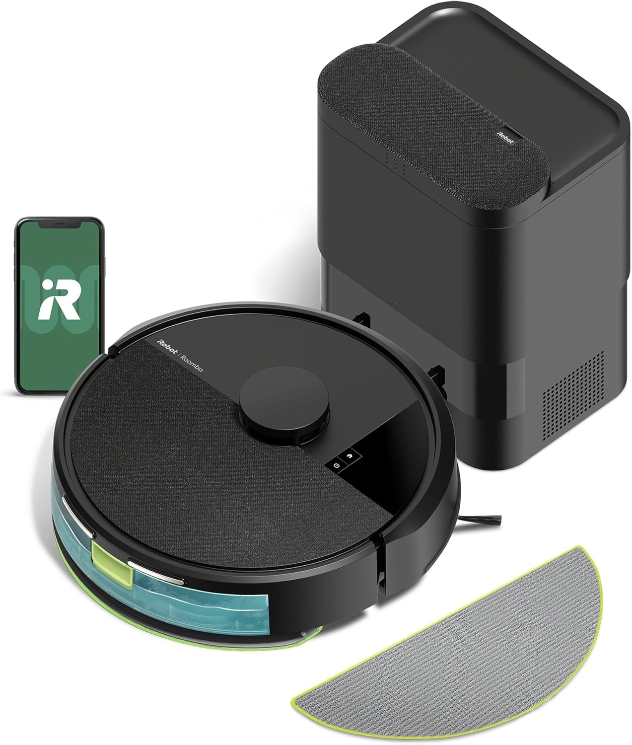 iRobot Roomba 104 Robot Vacuum & Mop - Self-Empties for 75 Days (Over 10 Weeks), Strong Power-Lifting Suction, Vacuums All Floors, Mops Hard Floors, LiDAR Smart Navigation Mapping, Cleans in Neat Rows