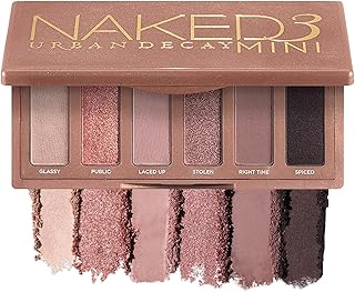 URBAN DECAY Naked 3 Mini Eyeshadow Palette, Soft Pink Neutral Eye Makeup, Matte & Shimmer Finish, 6 Rosy Nude Eye Shadows, Natural Everyday to Smokey Eye, Travel Friendly Size, Vegan, Cruelty-free
