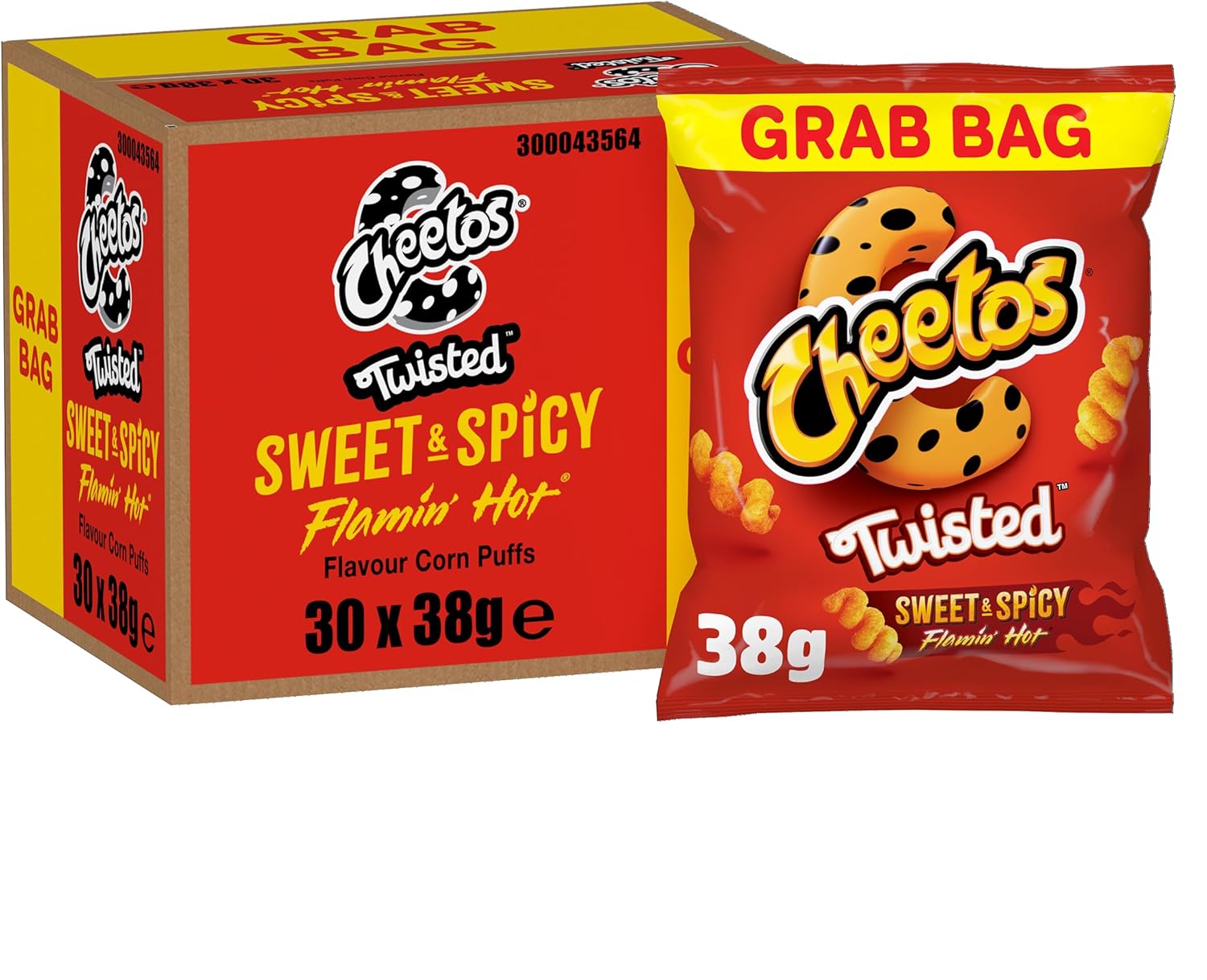 Cheetos Twisted Sweet & Spicy Grab Bag Crisps 38g (Case of 30)