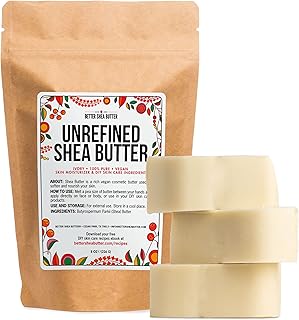 Raw Shea Butter - 100% Pure African Unrefined Shea Butter for Hair - Skin Moisturizer for Face, Body and for Soap Making Base and DIY Whipped Lotion, Oil and Lip Balm - 8 oz Block