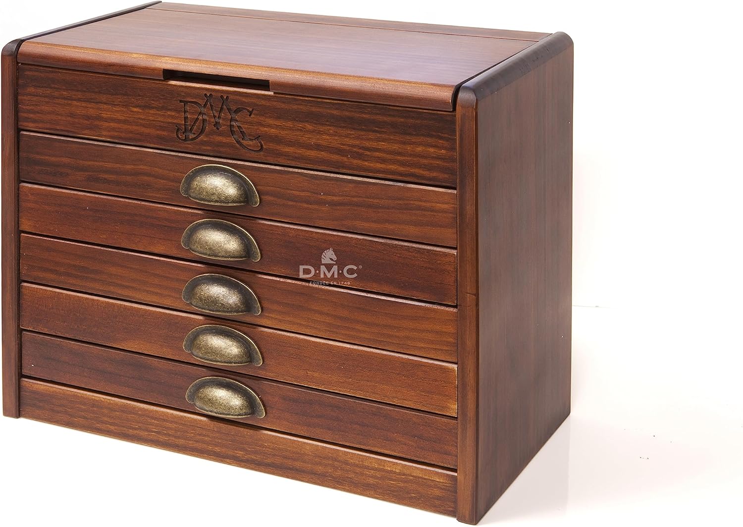 DMC Large Decorative Wooden Collectors Box With 500 Stranded Cotton Thread Pack