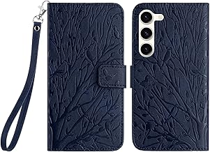 Case for Samsung Galaxy S23 5G, PU Leather Folio Flip Shell with Card Slots Magnetic Clasp Strap Hand Shockproof Multi-Angle Stand Case for Samsung Galaxy S23 6.1 inch, Blue