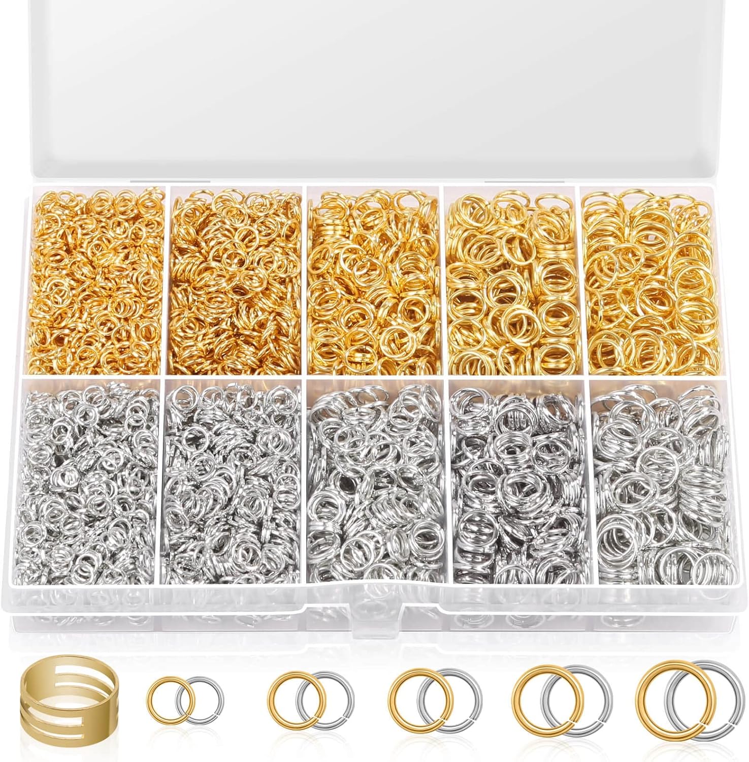 4600Pcs Silver and Gold Jump Rings with Open/Close Tools for Jewelry Making and Necklace Repair (Assorted Sizes)