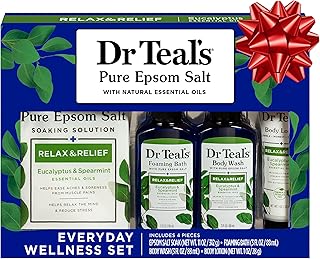 Dr Teal's Holiday Gift Set - Eucalyptus & Spearmint - 4 Piece Bath Sampler
