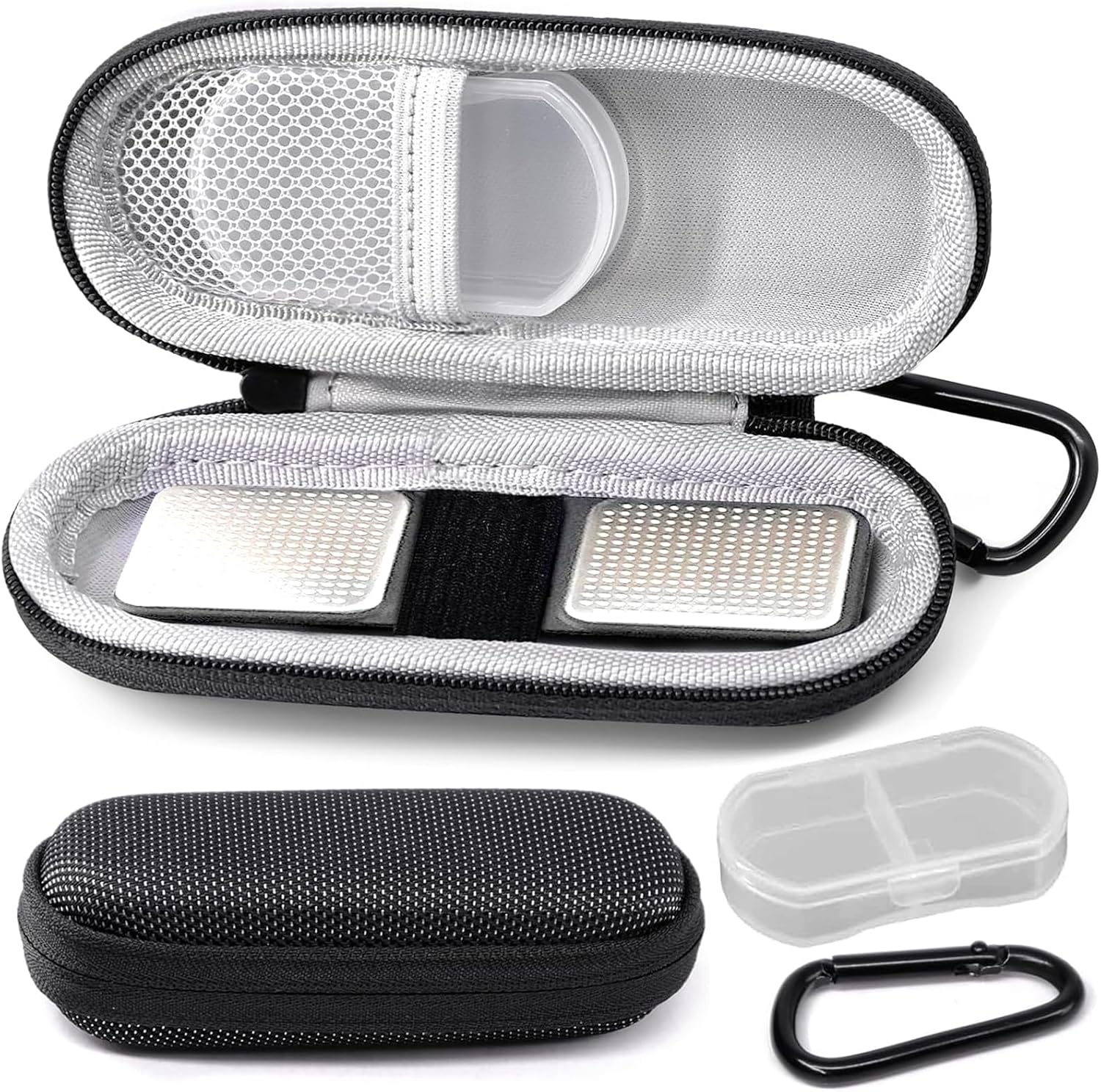 Yewltvep Case for kardiamobile EKG Heart Monitor, Hard case for KardiaMobile 6L, case for Kardia EKG Monitor Comes with Pill Box and Carabiner Clip, Heart Monitor Travel case