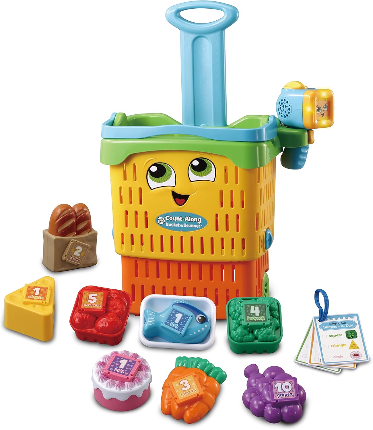 LeapFrog Count-Along Basket & Scanner, Roleplay Toy for Children, Interactive Learning Toy for Pretend Play, Play Set with Food, Shapes and Colours, Imaginative Play for Kids Aged 2 Years +