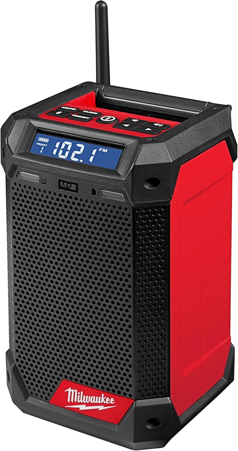 Milwaukee 2951-20 M12 Lithium-Ion Cordless Jobsite Radio/Bluetooth Speaker with Built-In Charger (Tool Only)