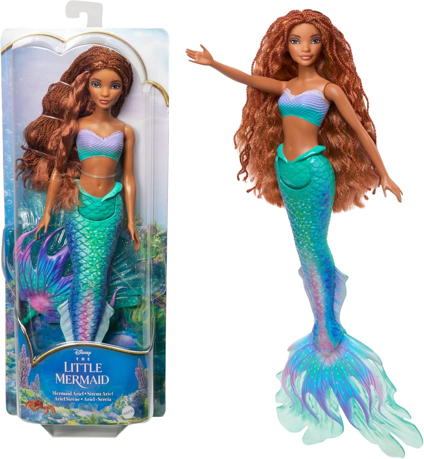 Mattel Disney Toys, Ariel Fashion Doll with Signature Outfit, Inspired by Disney’s The Little Mermaid Movie