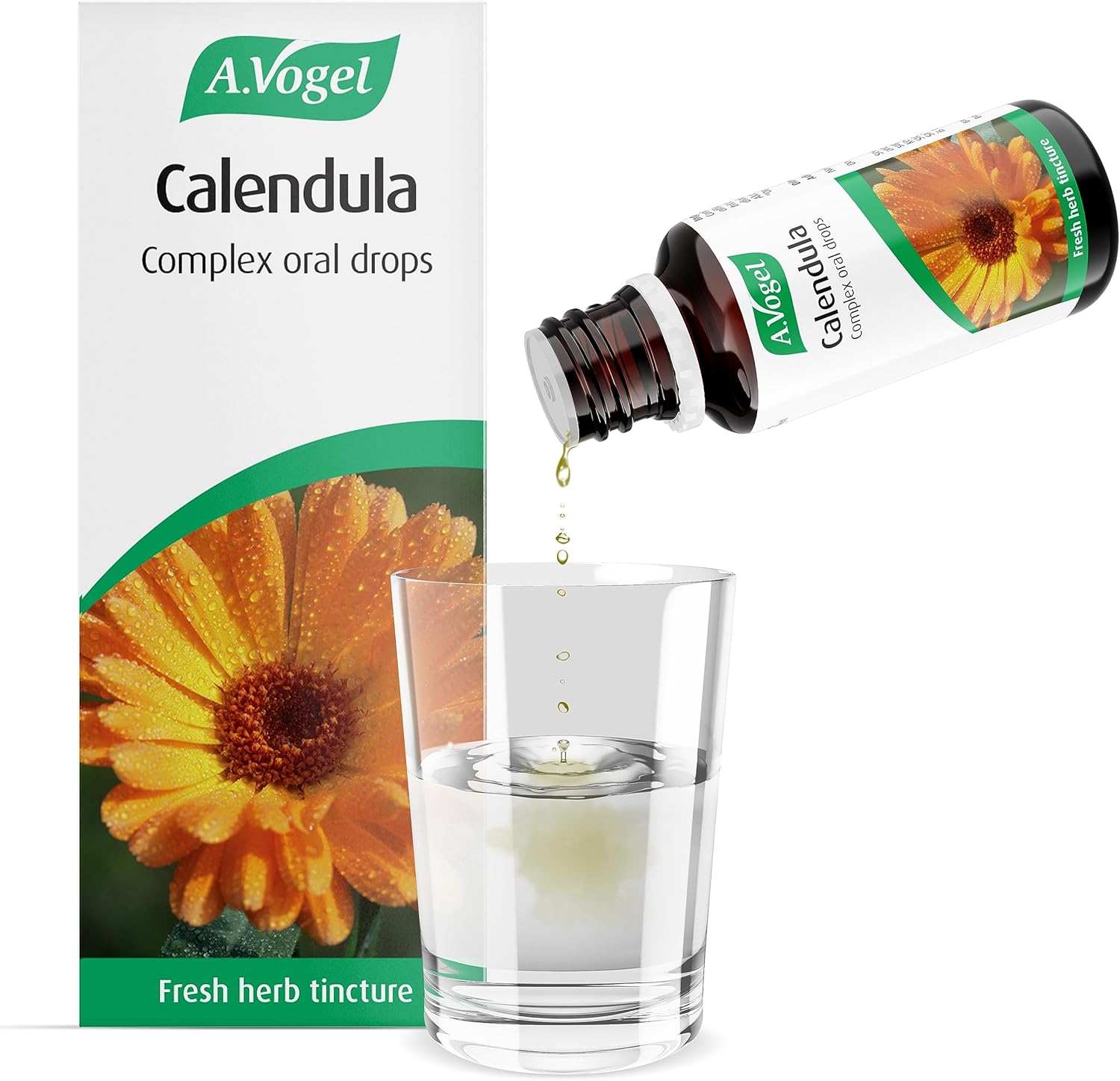 A.Vogel Calendula Complex | Food Supplement | Extracts of Freshly Harvested Marigold, Wild Pansy & Stinging Nettle | Suitable for Vegans | 50ml