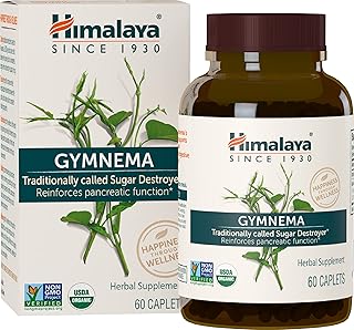 Himalaya Organic Gymnema Herbal Supplement USDA Certified Organic, Non-GMO, 700 mg, 60 Plant-Based Caplets, 30 Day Supply