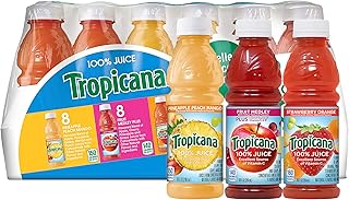 Tropicana 100% Juice 3-Flavor Fruit Blend Variety Pack, 10 Fl Oz, Bottles, (Pack of 24)