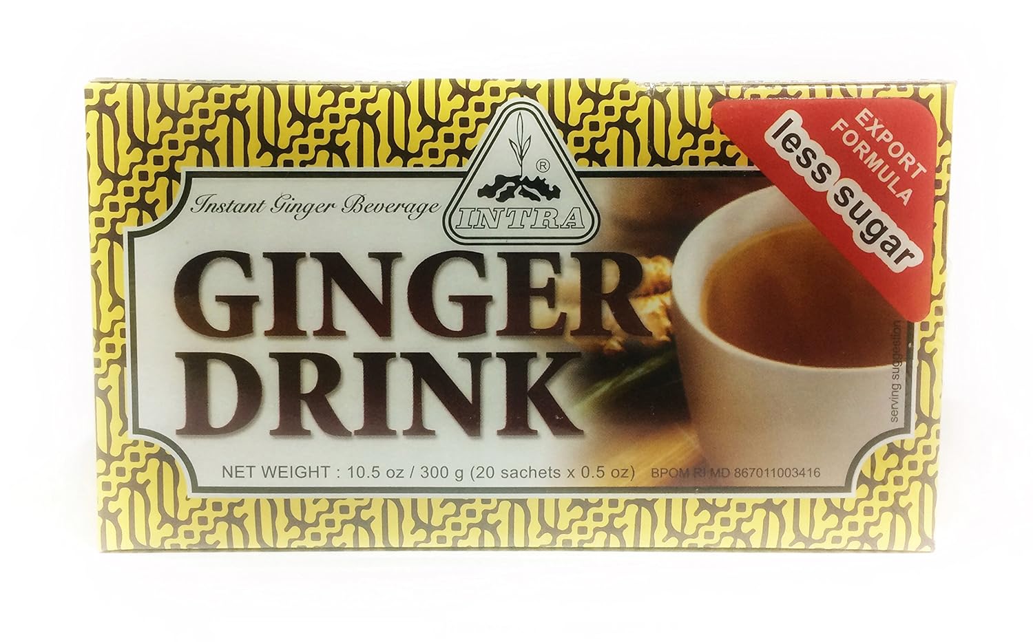 Intra Ginger Drink Less Sugar, total10.5 OZ,20PACK