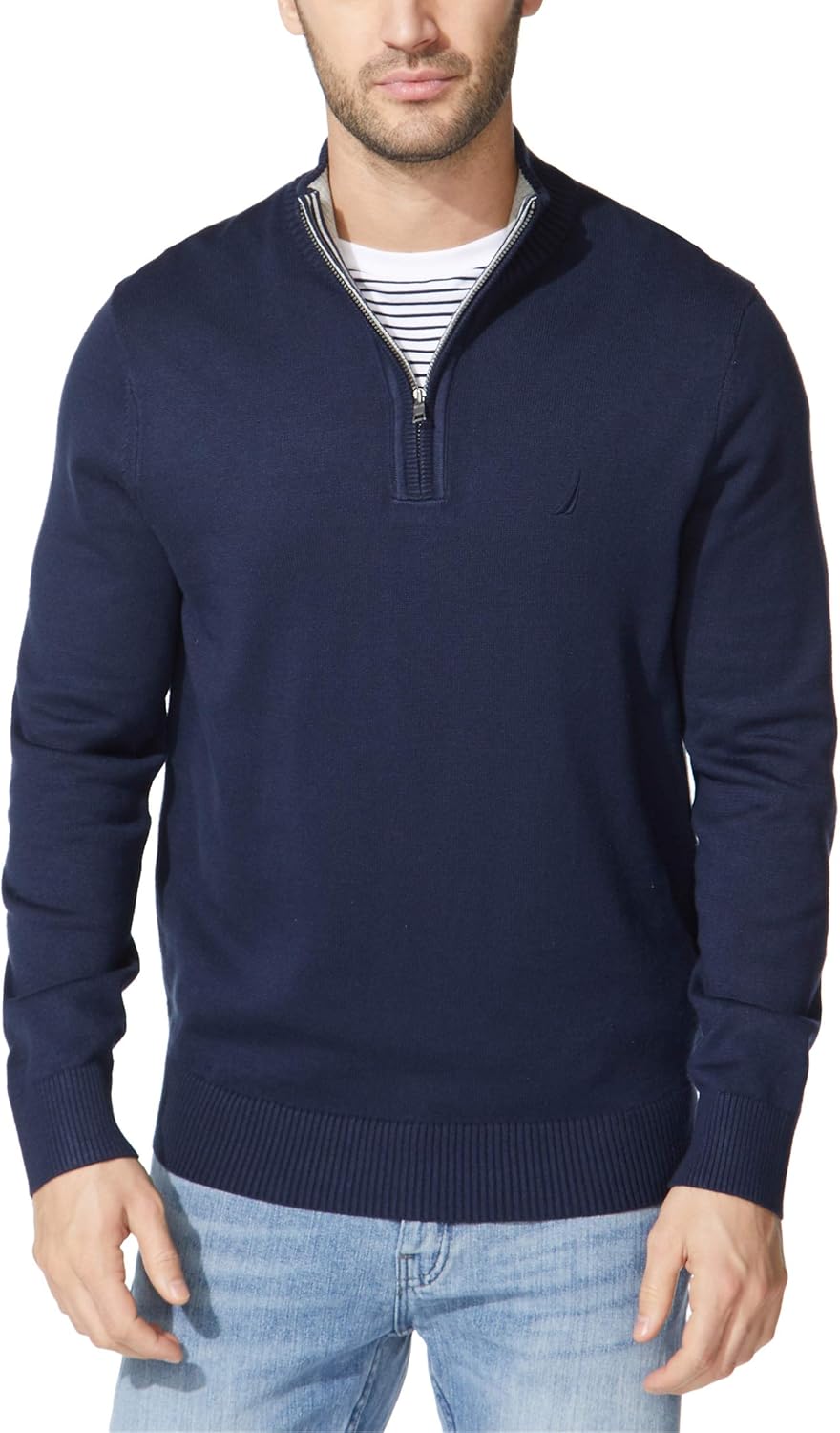 Nautica Men's Quarter-Zip Sweater, Navy, Large