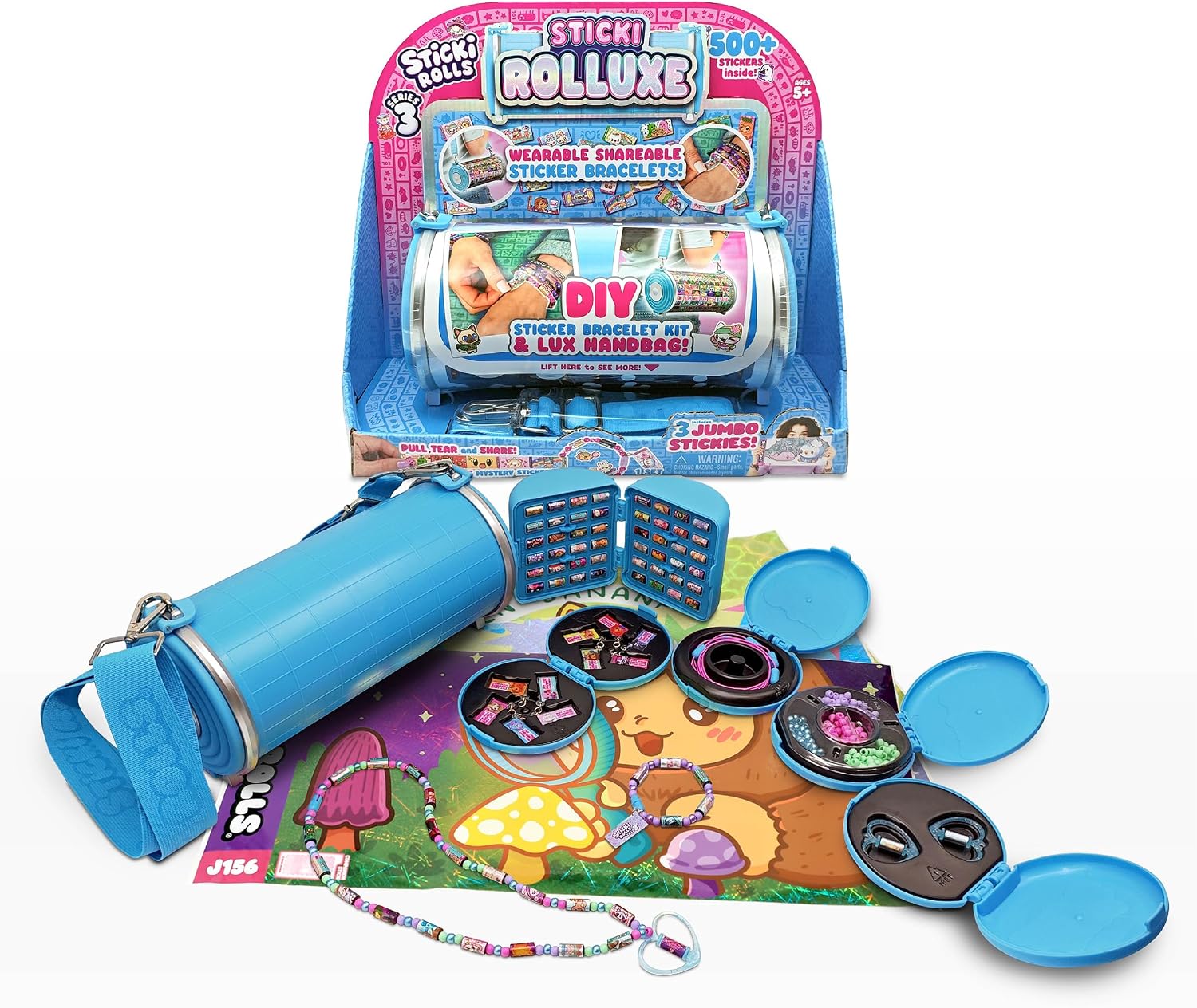 Sticki Rolls Sticki Rolluxe S3, Handbag Carry Case, Sticker Jewellery Craft Kit