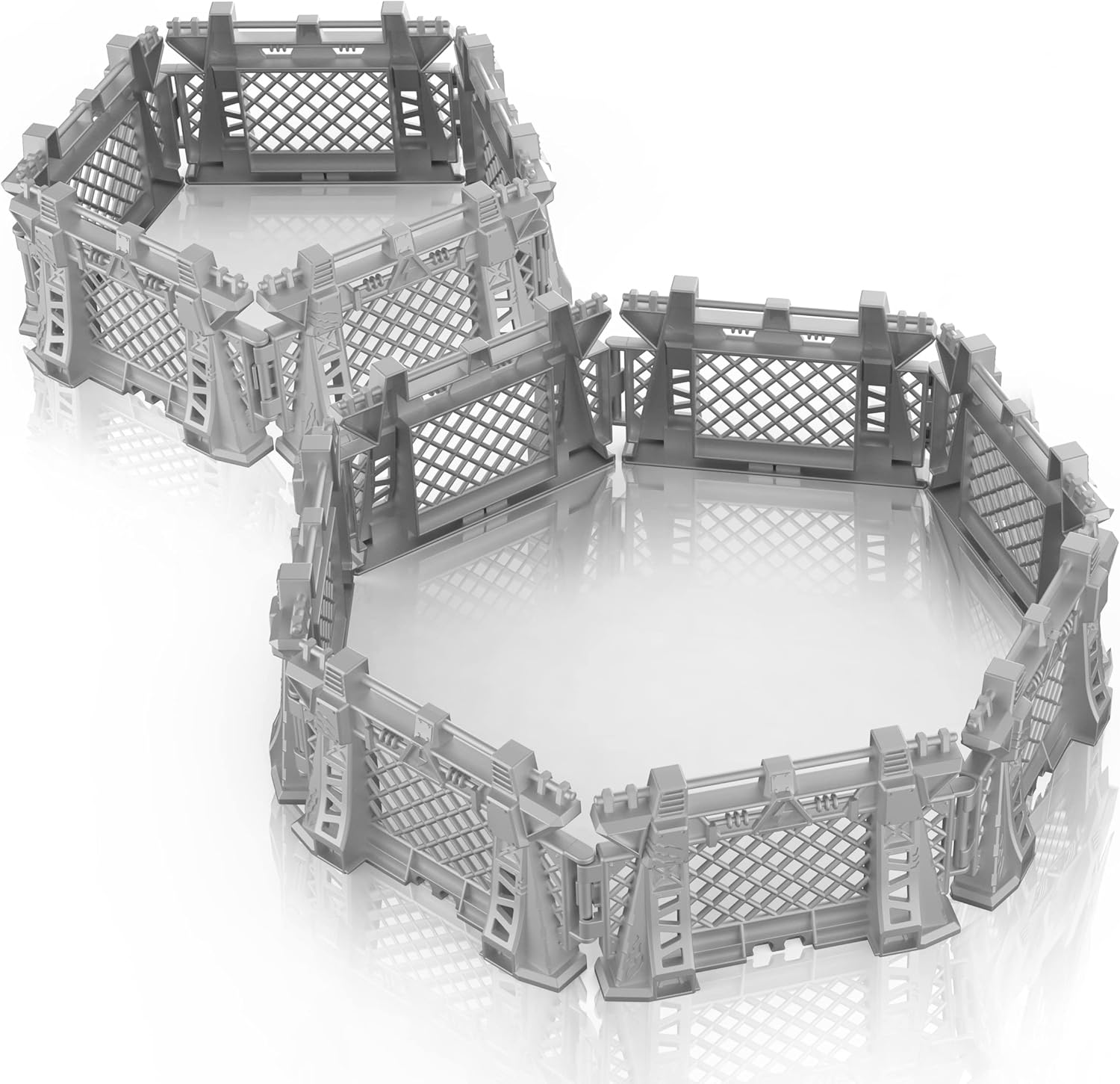 Oriate 12PCS Dinosaur Capture Fencing Accessories Playset, Plastic Dinosaur Cage Fence Toys for Dino Fans, Suitable for Dinosaur World Figures Educational Gift for Kids n Toddler