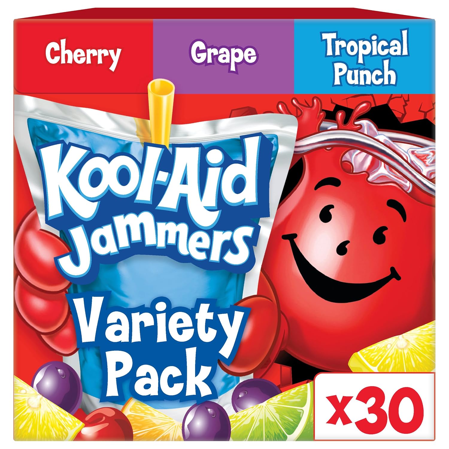 Kool-Aid Variety Pack, 30 ct Box Tropical Punch, Grape & Cherry, 6 fl oz