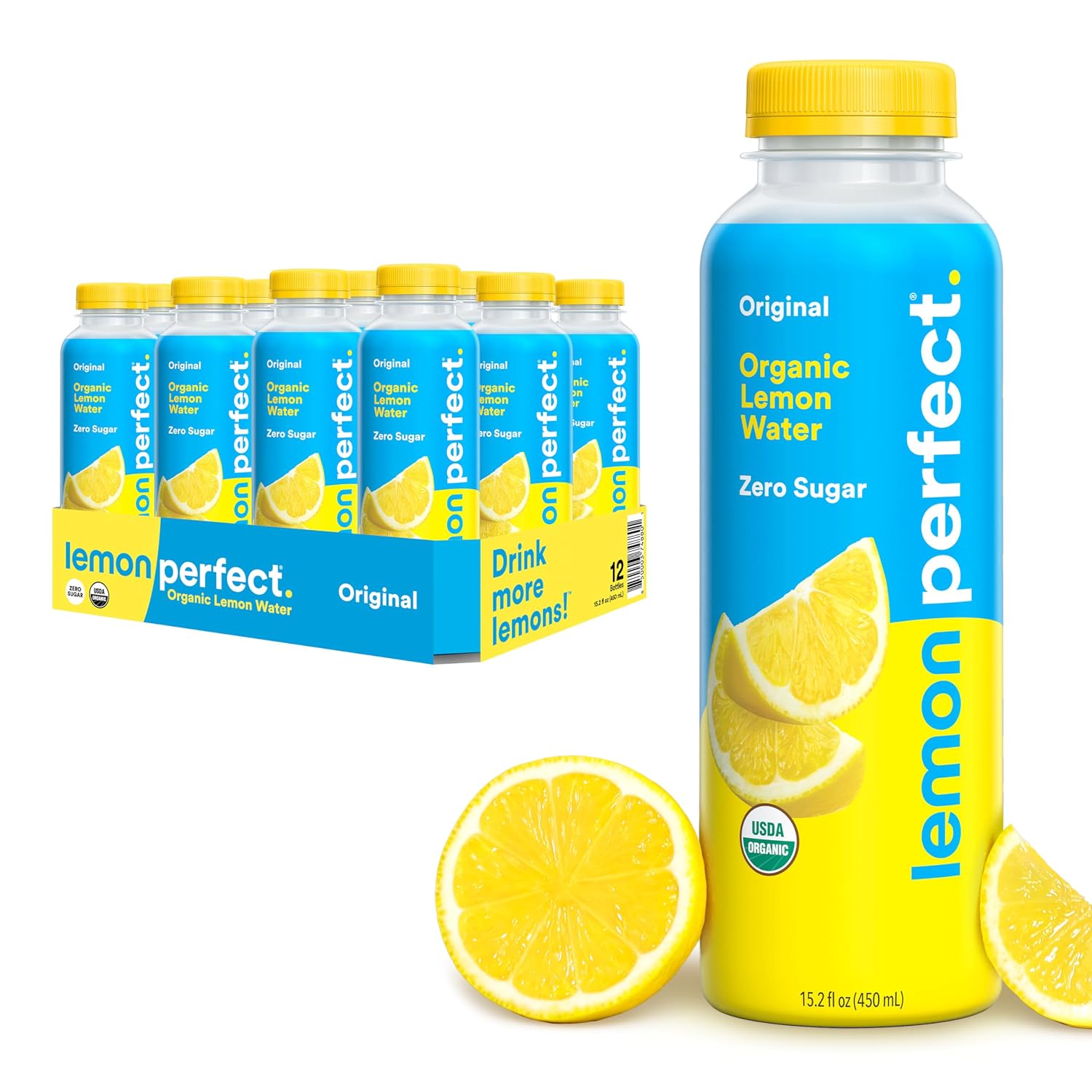 Lemon Perfect Original Lemon Water, Organic, Zero Sugar 12 Pack
