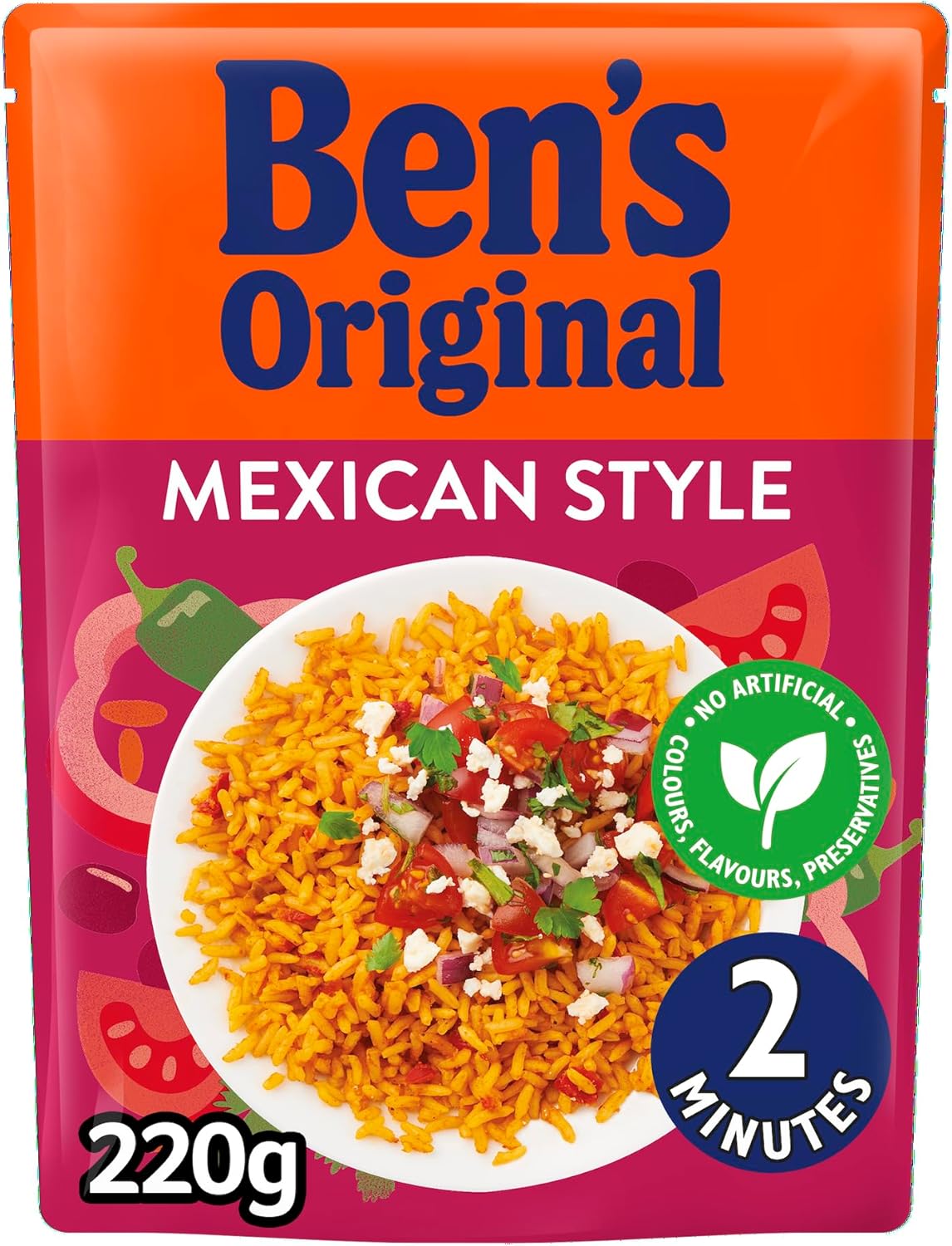 BEN'S ORIGINAL Mexican Style Microwave Rice Pouch 220g - Serves 2