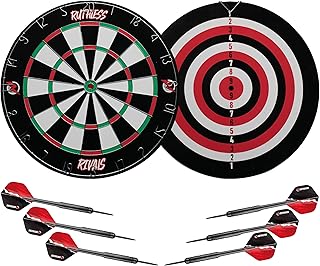 Ruthless Rivals Family Dart Board Game | Double Sided Dartboard Set Including 2 Sets of Darts (DB074)