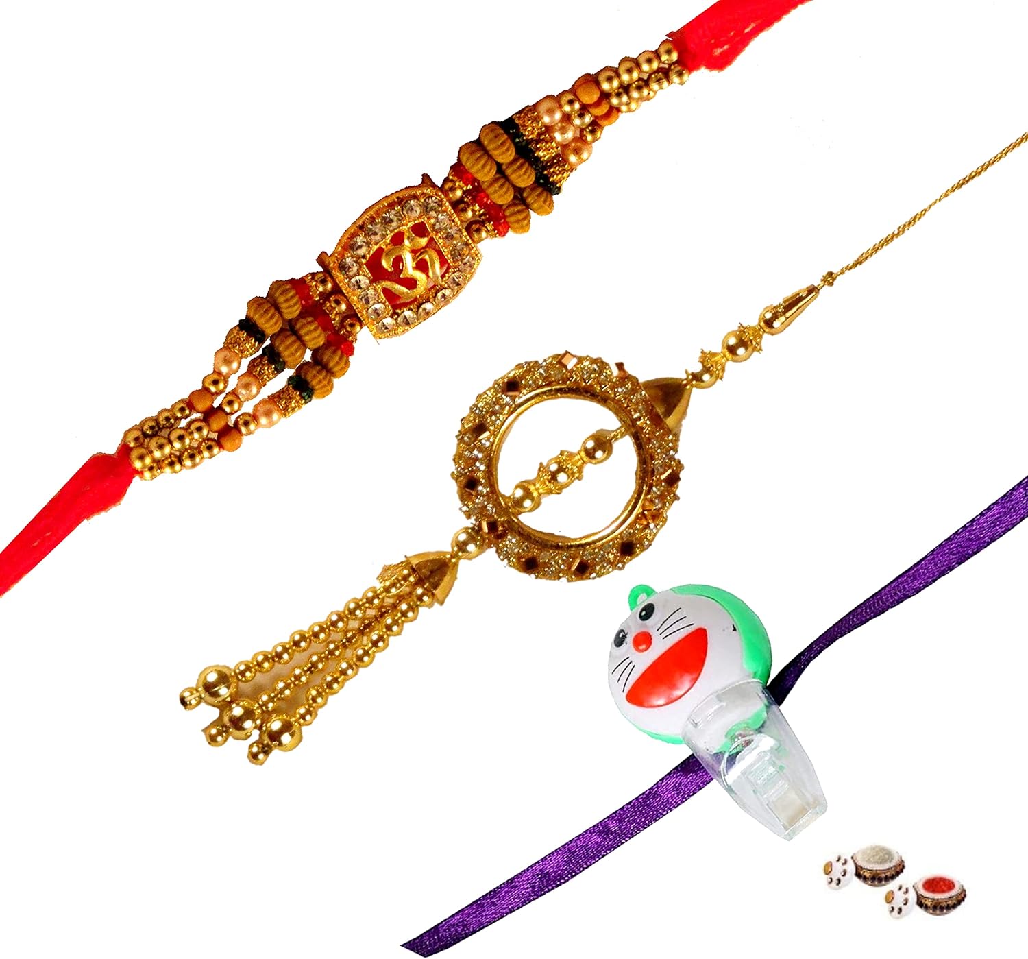 om bhaiya bhabhi kid rakhi set | rakhi combo for brother | rakhi for brother gift | rakhi gift for brother | rakhi for little brother with gift, Metal
