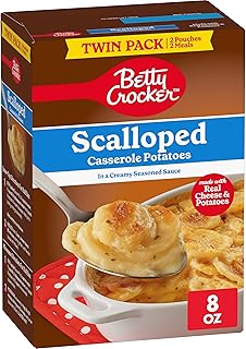 Betty Crocker Scalloped Casserole Potatoes, Made With Real Cheese, Twin Pack, 8 oz Box