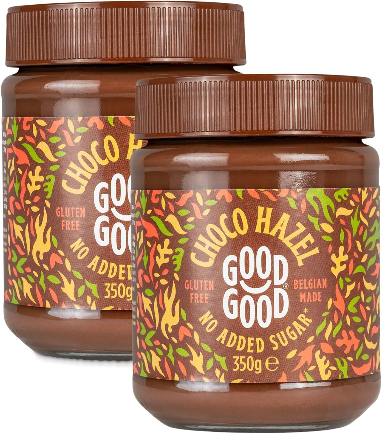 GOOD GOOD Belgian Choco Hazel with Stevia and Maltitol - No Added Sugar - Chocolate Hazel Spread - Gluten Free - Vegetarian Friendly - 12 oz (350g) x 2