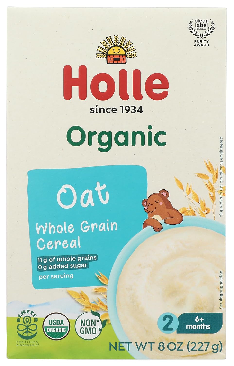 Holle Organic Wholegrain Oat Cereal, 8 OZ