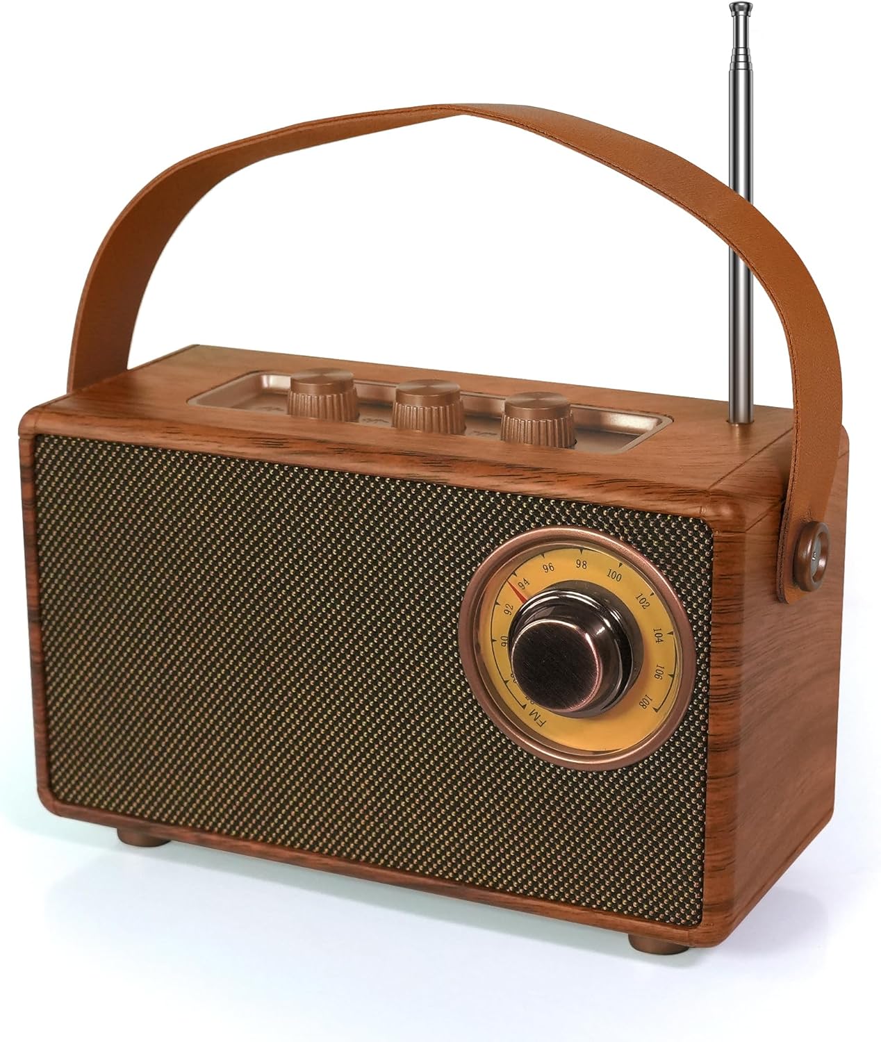 FUNFOR Retro Radio, Vintage Bluetooth Speaker with FM Radios, Small Portable Radios Mains and 1500mAh Battery, Support TF Card/AUX/USB, MP3 Player, 5W Speaker, Bluetooth 5.0