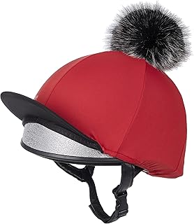 LeMieux Pom Pom Horse Riding Hat Silk with 4 Way Stretch Fabric Coordinates with Base Layers & Saddle Pads - Equestrian Headgear
