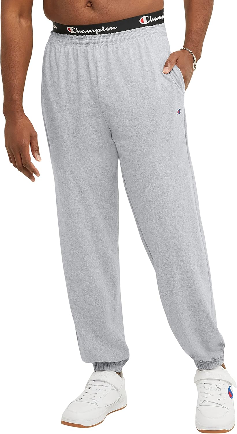 Champion Men's Pants, Everyday Cotton, Lightweight Lounge, Knit Pants for Men (Reg. Or Big & Tall)