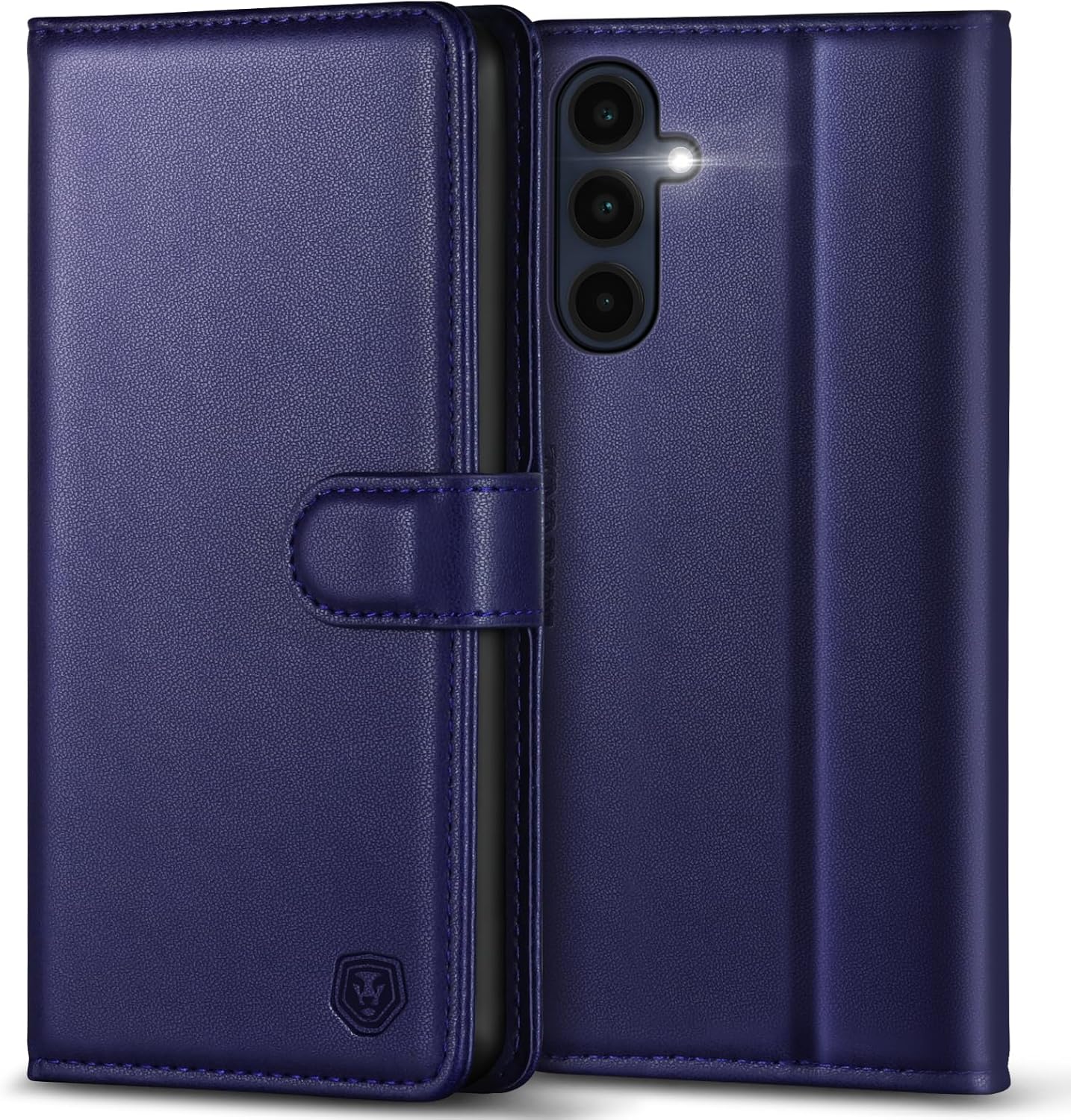 Kuafcase for Samsung A16 Case with 4 Card Slots Magnetic Closure Kickstand Shockproof Protective Phone Case for Samsung A16 - Blue