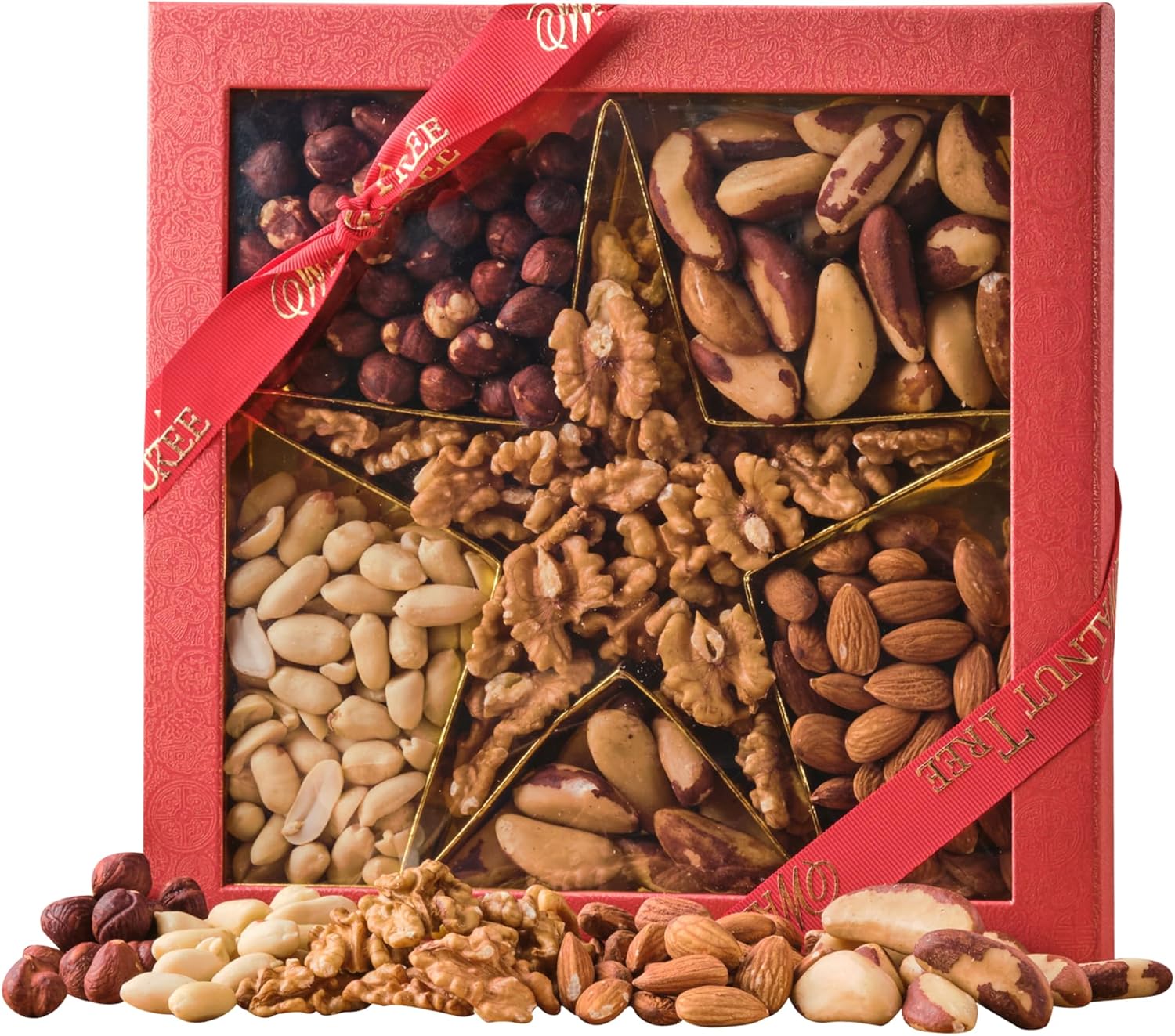 Walnut Tree – Assorted Natural Nuts Star Gift Box – Hand-Packed – Rich in Vitamins & Minerals – Suitable for Vegan, Vegetarian, Halal, Kosher and Gluten Free Diets – Luxury Gift Selection– 400g