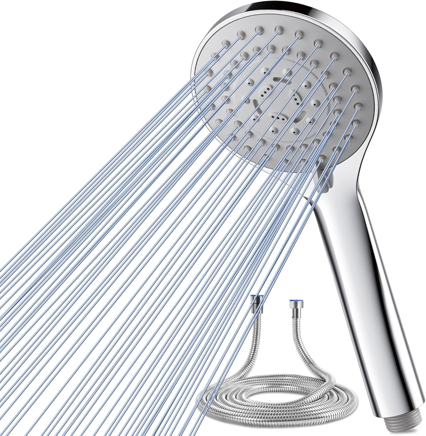 Magichome Shower Head and 1.5m Hose, 5 Spray Modes High Pressure Shower Heads, Handheld Showerhead for Low Water Pressure
