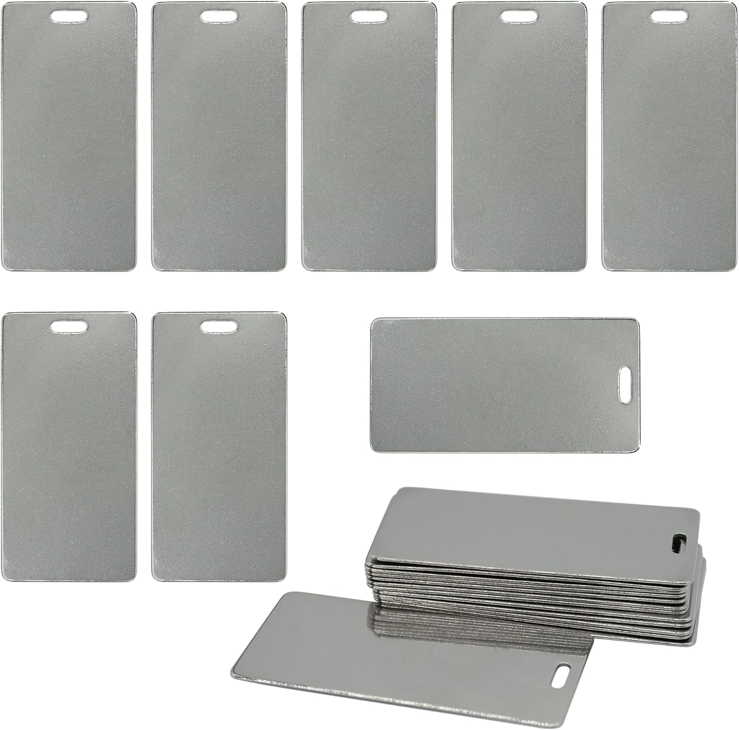 StayMax 25 Pack Metal Engraving Blanks Stamping Blanks Stainless Steel Rectangle Blank Tags 1.5x3 Inches