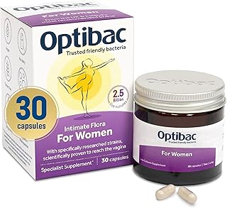 Optibac Probiotics For Women - Vegan Probiotic to Support Vagina Flora and Urinary Tract Health, 2.5 Billion CFU - 30 Capsules