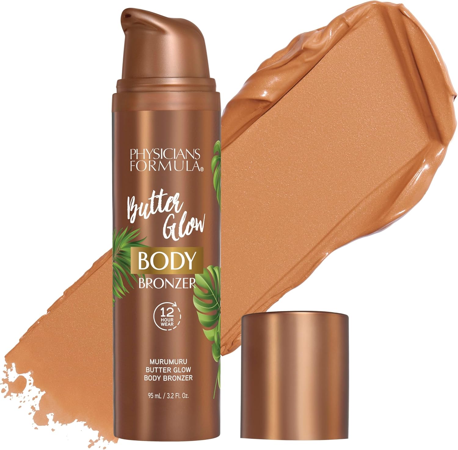 Physicians Formula Butter Glow Body Bronzer, Instant-Tan Body Makeup, 12-Hour Wear, Waterproof and Transfer-Proof Formula with Amazonian Butters that Soften and Moisturize the Skin, Light/Medium