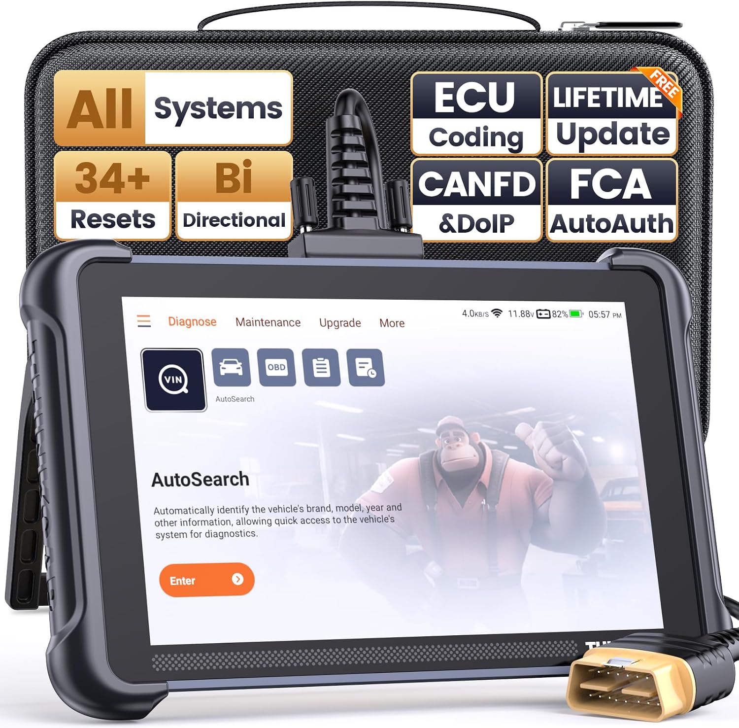 THINKCAR THINKSCAN 689 OBD2 Scanner, Bidirectional Scan Tool with Lifetime Free Update, 34+ Reset, 3000+ Active Test, ECU Coding, PMI, All System Diagnostic Scanner for Cars, CANFD & DOIP, FCA SGW