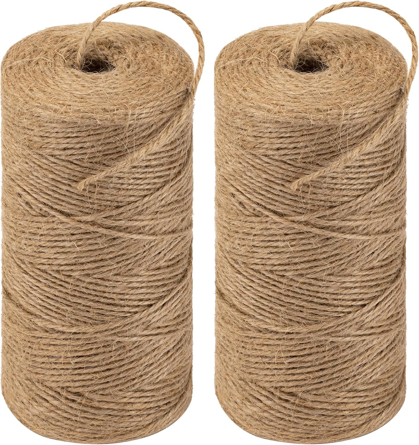 Twine String 1312 Feet Long Jute Twine Hemp Rope for Gardening Crafts Giftwares Wrapping Packing Wedding Decor, Brown 2 Rolls