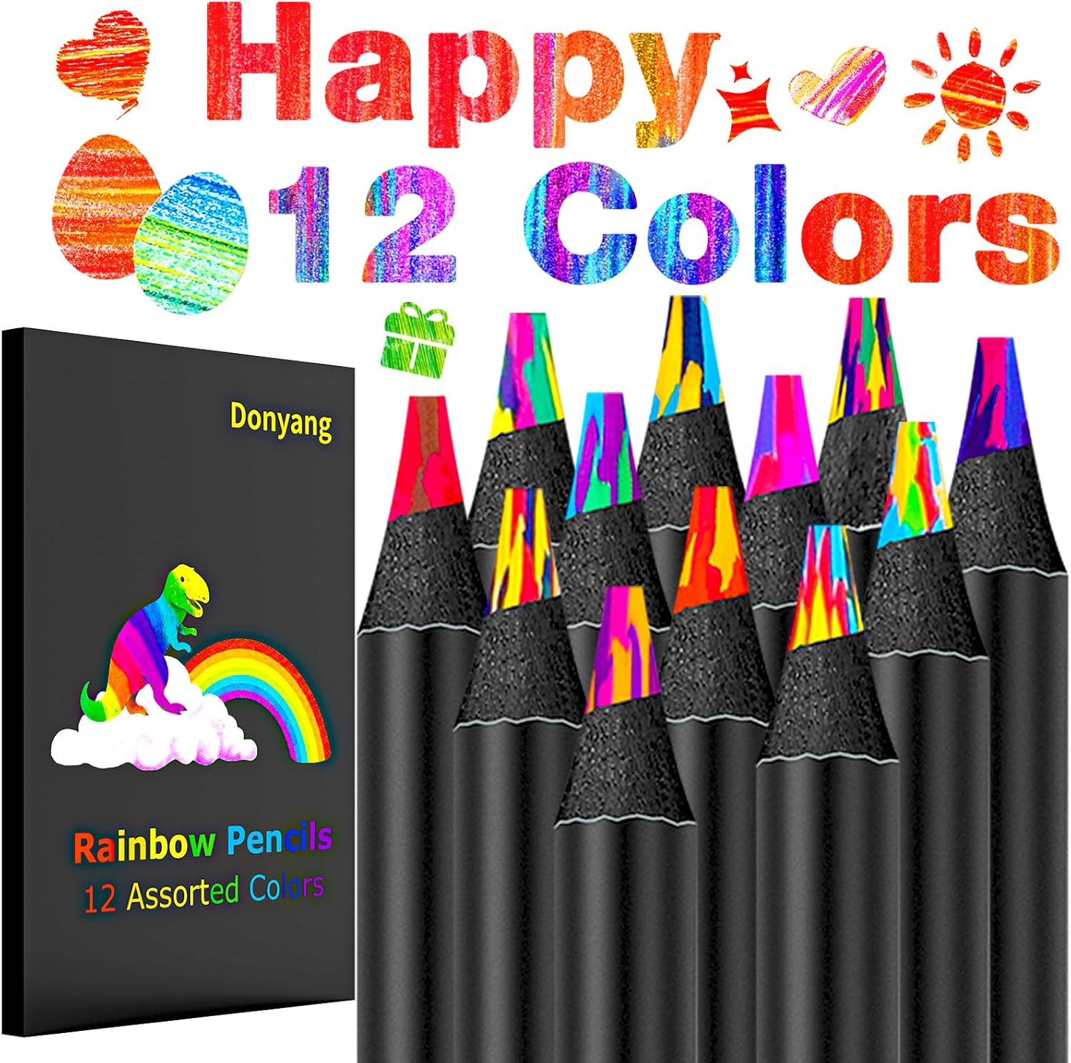 Stocking Stuffers for Kids, Art Supplies, 12 Colors Rainbow Colored Pencils, Christmas Birthday Party Favors for Kids 9-12, Arts and Crafts for Girl, Stuff Fun Colored Pencils for Coloring, Drawing