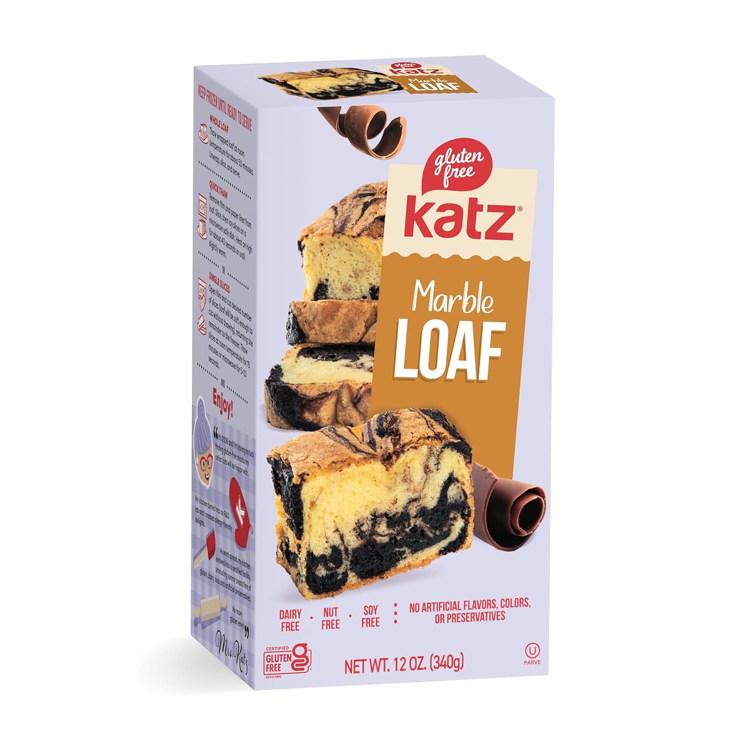 Katz Gluten Free Marble Loaf. Free of Dairy, Nut, and Soy, Kosher (12 Ounce) Pack of 1.