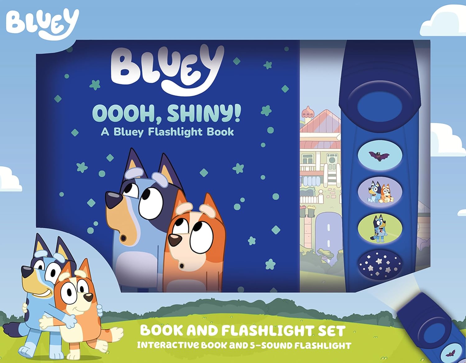 Bluey - Oooh, Shiny! A Bluey Flashlight Toy Adventure Sound Book - PI Kids