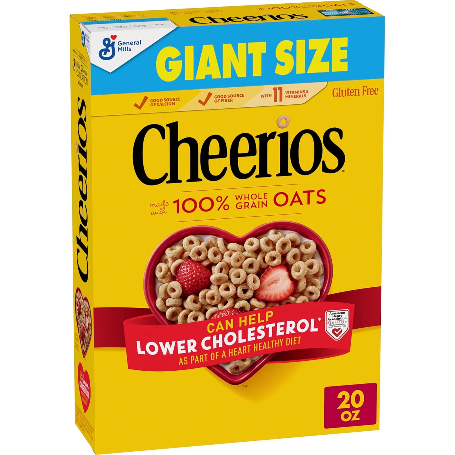 Cheerios, Heart Healthy Gluten Free Breakfast Cereal, Giant Size, 20 oz