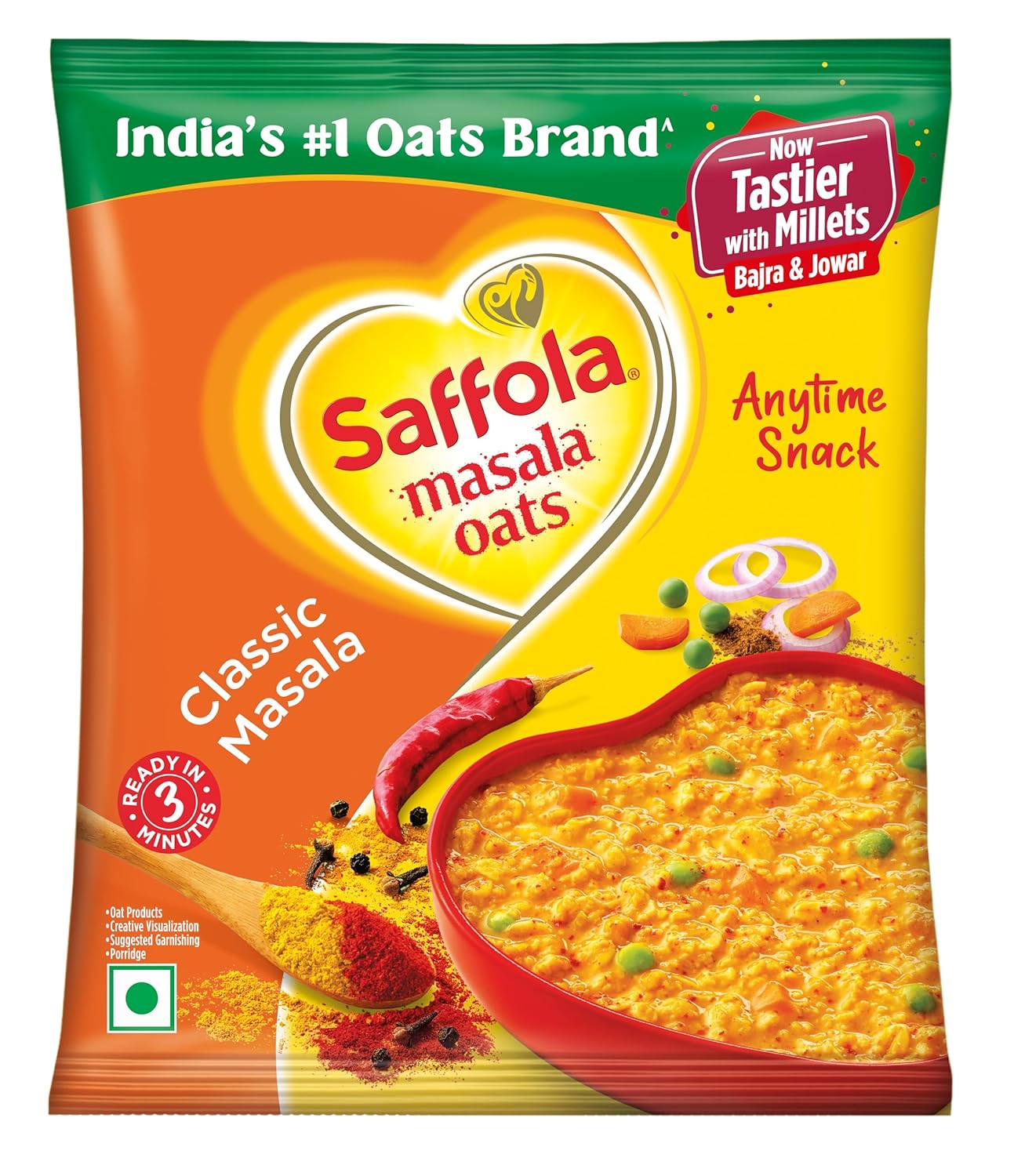 Saffola Masala Oats - Classic Masala, 39 Grams (1.37 oz)