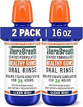 TheraBreath Healthy Gums Mouthwash Clean Mint, Antigingivitis, Dentist Formulated, 16 Fl Oz (2-Pack)