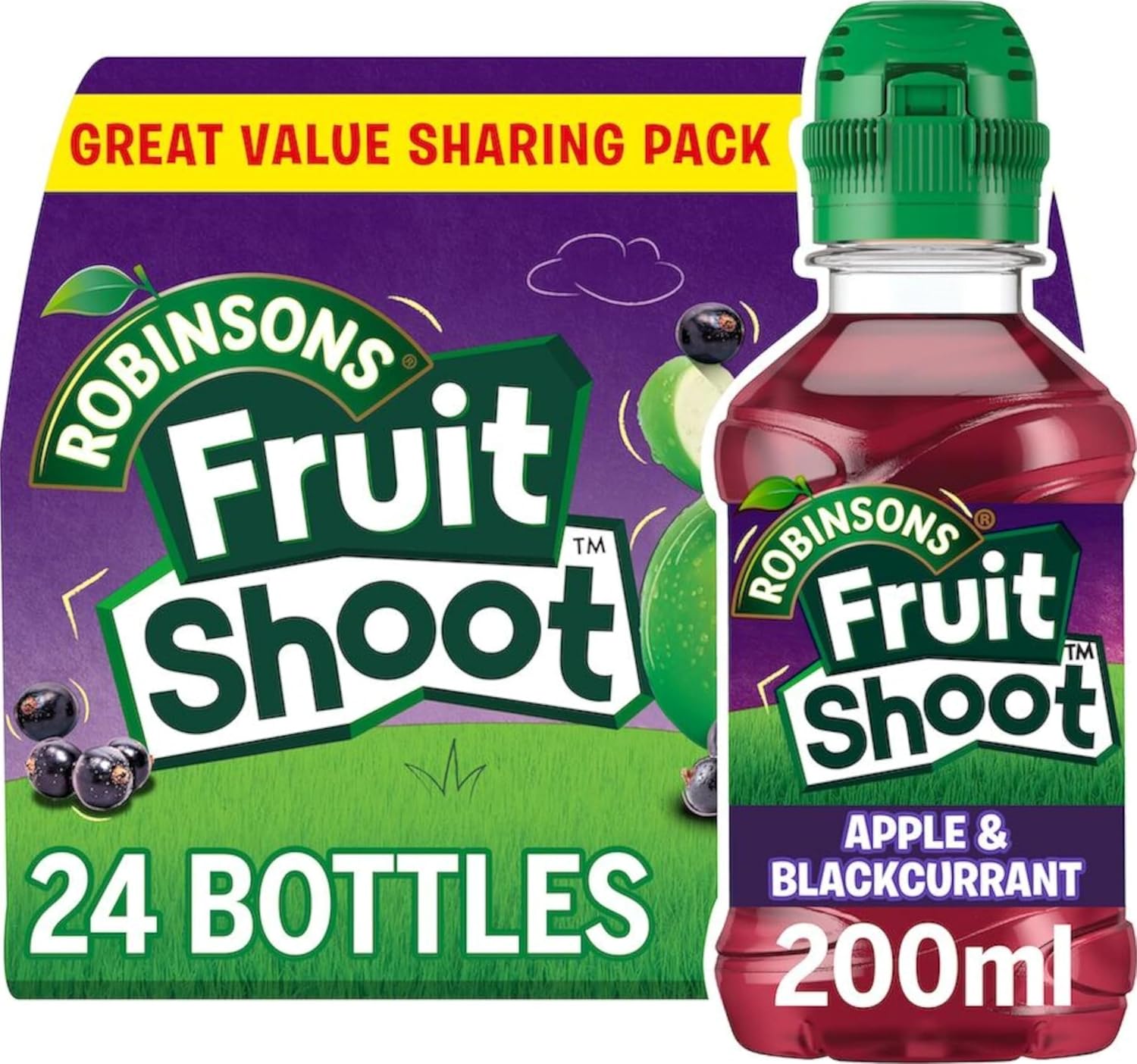 Robinsons Fruit Shoot Apple & Blackcurrant | 200ml Bottle | 24 Pack